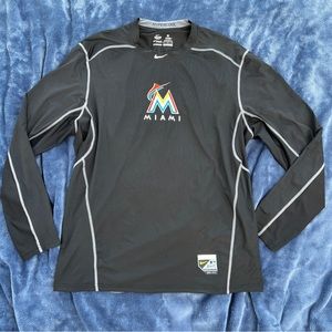 Nike Miami Marlins Authentic Performance Collection Hypercool long Sleeve XL EUC